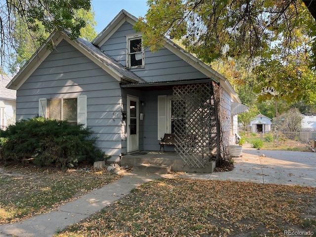 view of bungalow-style home