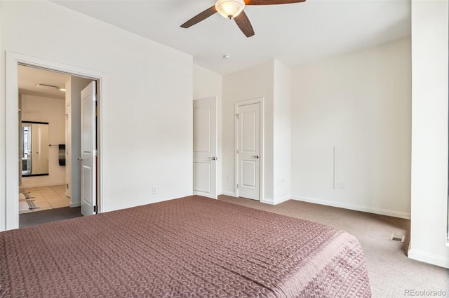 2325 Walnut St Unit 4, Denver, CO 80205 - unfurnished bedroom featuring carpet flooring, baseboards, ensuite bathroom, and a ceiling fan