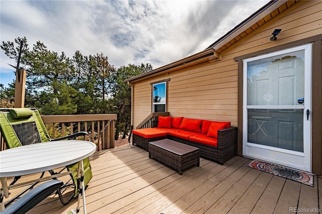 deck featuring an outdoor hangout area