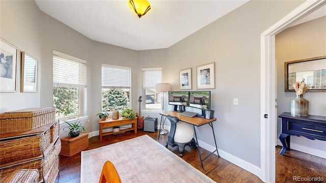 6945 N Fargo Trl, Littleton, CO 80125 - home office featuring wood finished floors and baseboards