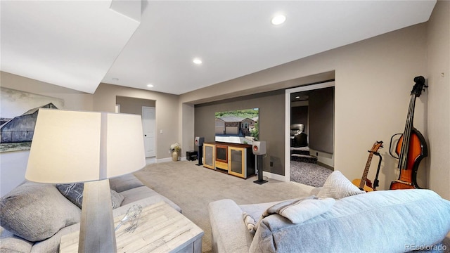 6945 N Fargo Trl, Littleton, CO 80125 - carpeted living room with baseboards and recessed lighting