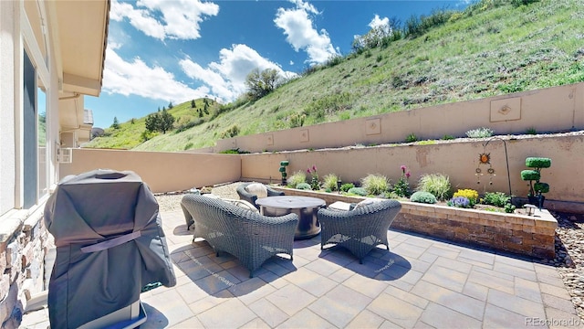 6945 N Fargo Trl, Littleton, CO 80125 - view of patio / terrace with a fenced backyard and a grill