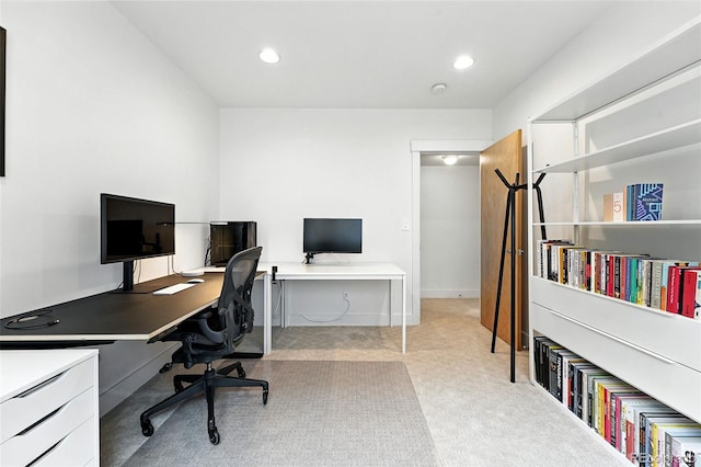 4129 Zenobia St, Denver, CO 80212 - home office featuring carpet and recessed lighting