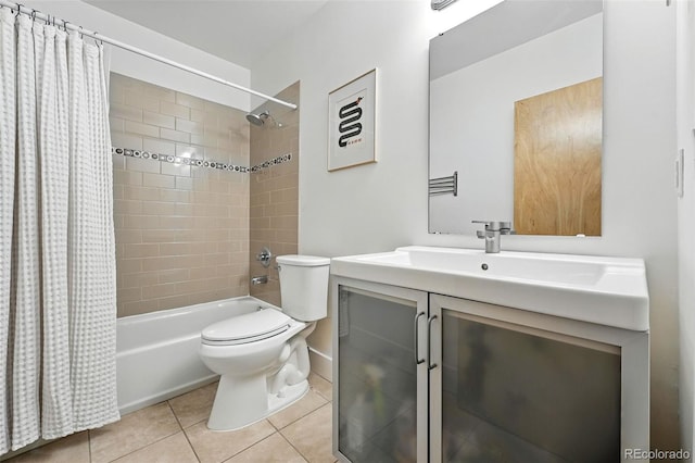 4129 Zenobia St, Denver, CO 80212 - full bath featuring shower / bath combo, vanity, and tile patterned floors