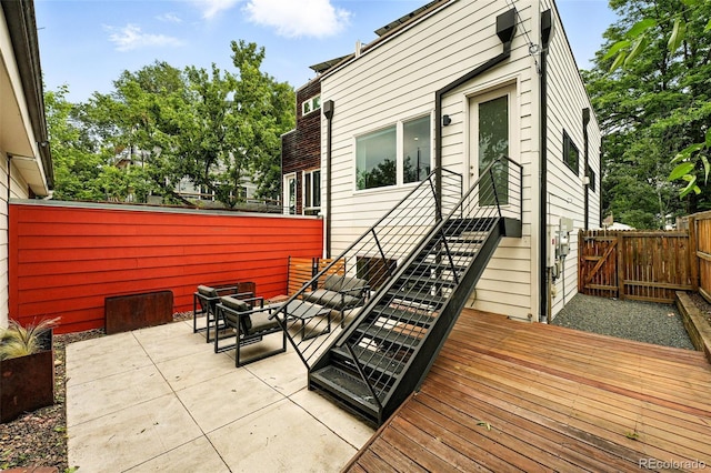 4129 Zenobia St, Denver, CO 80212 - wooden terrace with a patio and a fenced backyard