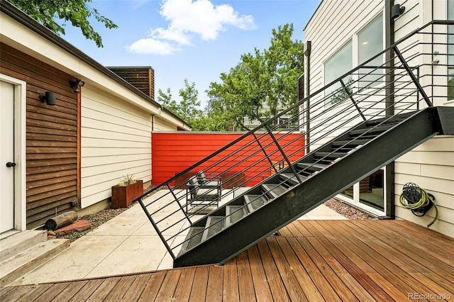 4129 Zenobia St, Denver, CO 80212 - wooden terrace with stairs and a patio area