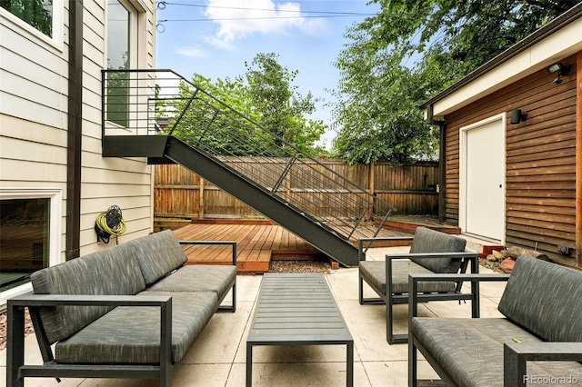 4129 Zenobia St, Denver, CO 80212 - fenced backyard with an outdoor living space and a patio
