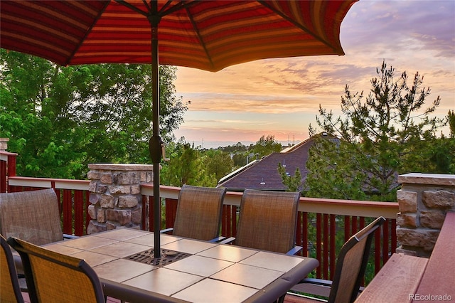 24965 E Roxbury Pl, Aurora, CO 80016 - wooden deck featuring outdoor dining space