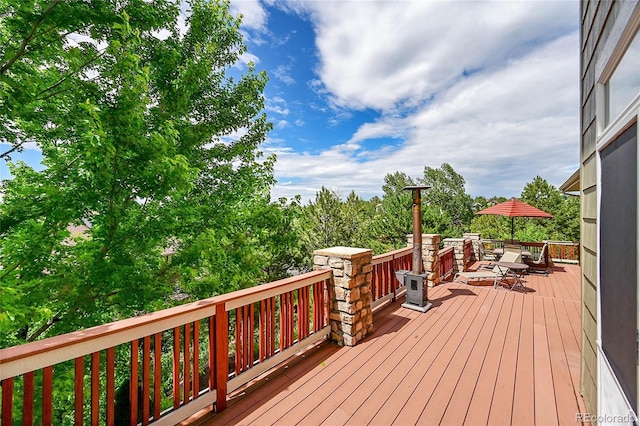 24965 E Roxbury Pl, Aurora, CO 80016 - wooden deck featuring outdoor dining area