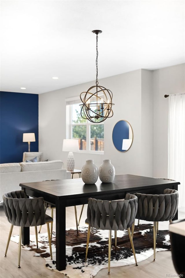 dining room featuring light wood finished floors