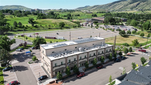 bird's eye view with a mountain view