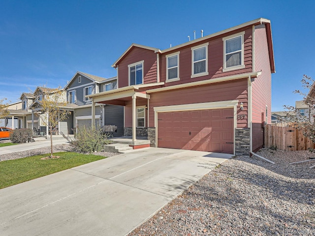 view of front facade with a garage