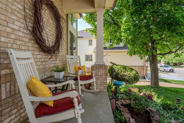 view of patio featuring covered porch