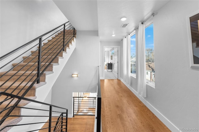 interior space with hardwood / wood-style flooring