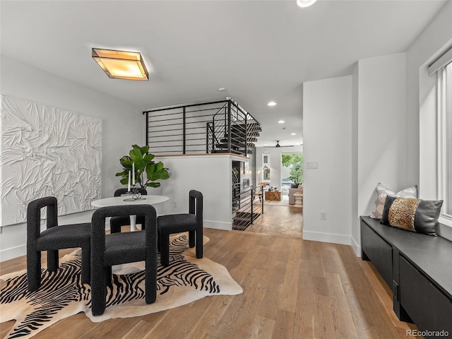 3715 Kalamath St, Denver, CO 80211 - dining room with wood finished floors, recessed lighting, and baseboards