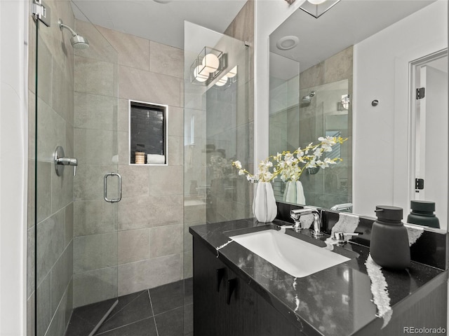 3715 Kalamath St, Denver, CO 80211 - bathroom with a stall shower and vanity
