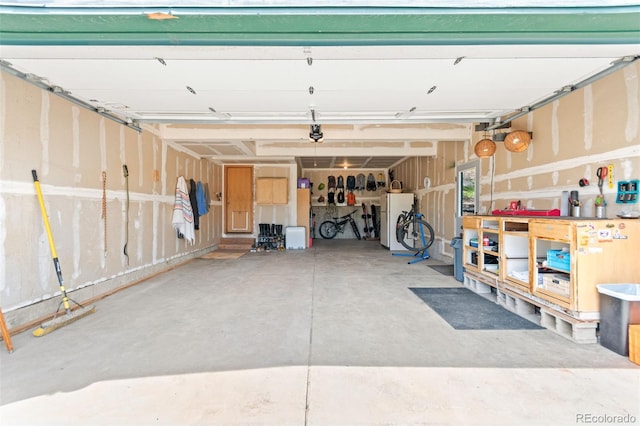 597 Pine Glade Rd, Nederland, CO 80466 - garage with freestanding refrigerator and a garage door opener