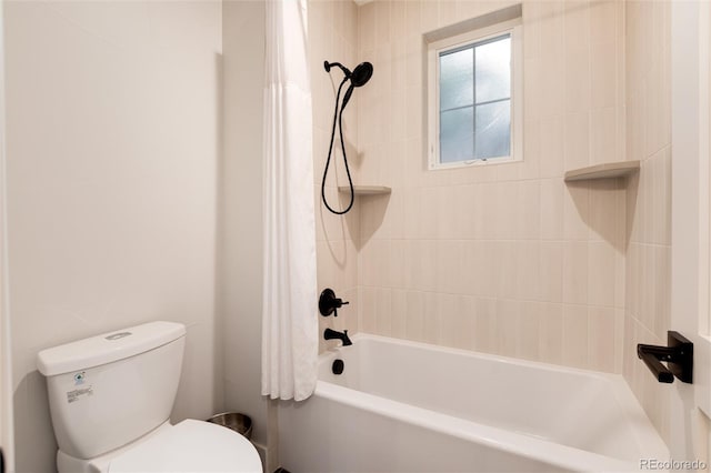 4711 S Logan St, Englewood, CO 80113 - bathroom featuring toilet and shower / bath combo with shower curtain