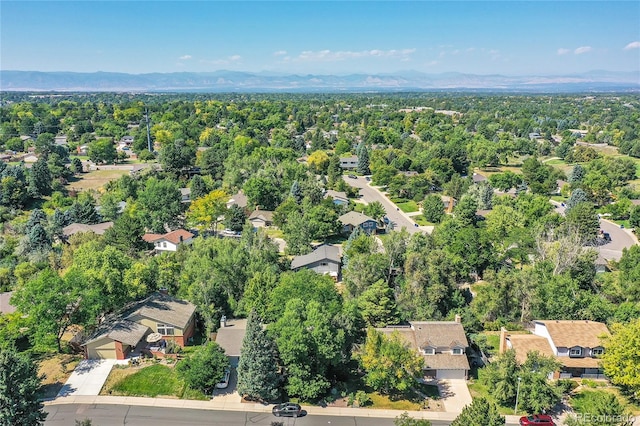 aerial view featuring a mountain view