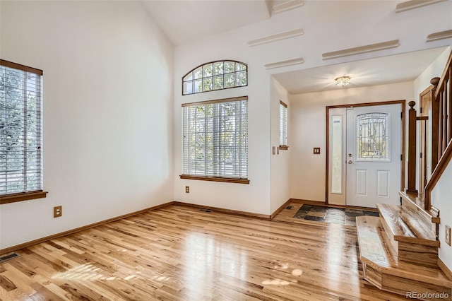 entryway with light wood-type flooring