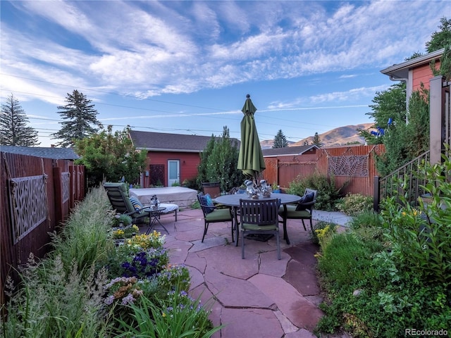 1033 H St, Salida, CO 81201 - fenced backyard featuring a patio and outdoor dining space