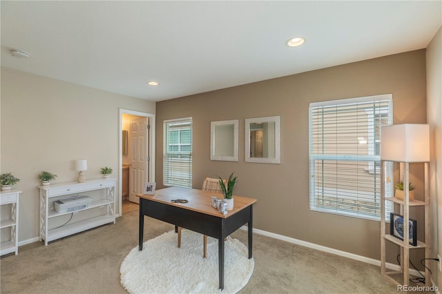 9760 Mayfair St Unit A, Englewood, CO 80112 - office area featuring light carpet, plenty of natural light, and recessed lighting
