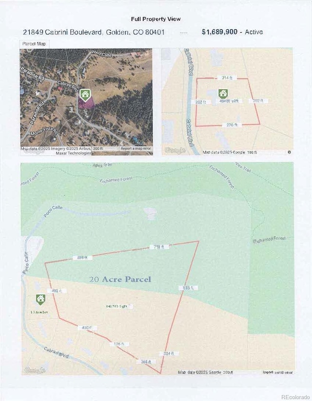 21849 Cabrini Blvd, Golden, CO 80401 - map / location of property area