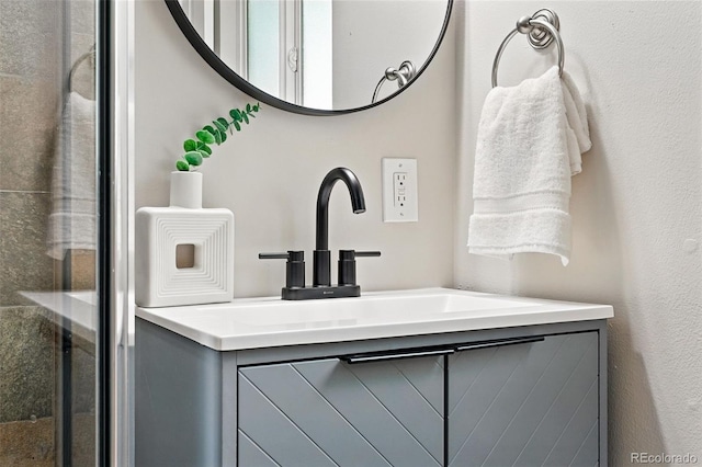 5436 E Atlantic Pl, Denver, CO 80222 - full bathroom with a shower stall and vanity