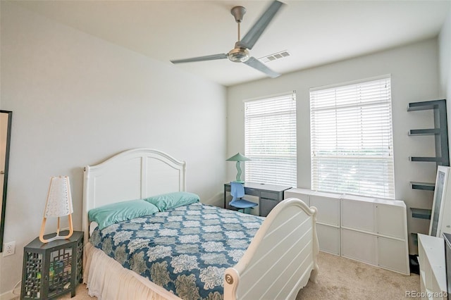 13456 Via Varra Unit 225, Broomfield, CO 80020 - bedroom featuring multiple windows, carpet, and a ceiling fan