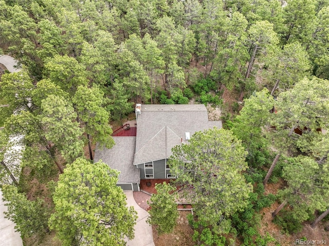 510 Silhouette Way, Monument, CO 80132 - aerial view of property and surrounding area featuring a heavily wooded area
