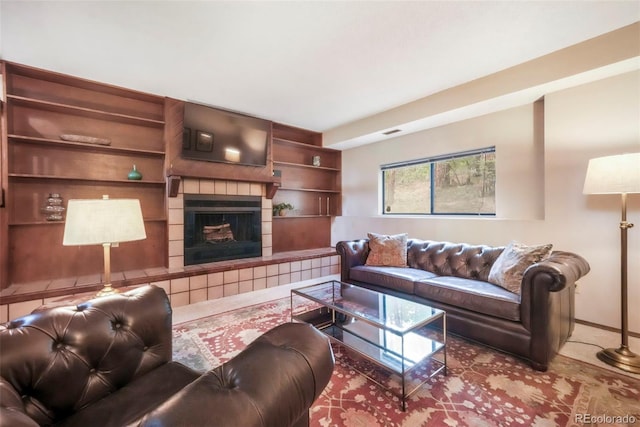 510 Silhouette Way, Monument, CO 80132 - living area featuring built in features and a fireplace