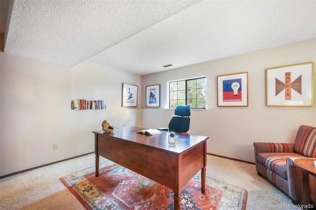 510 Silhouette Way, Monument, CO 80132 - carpeted office featuring a textured ceiling