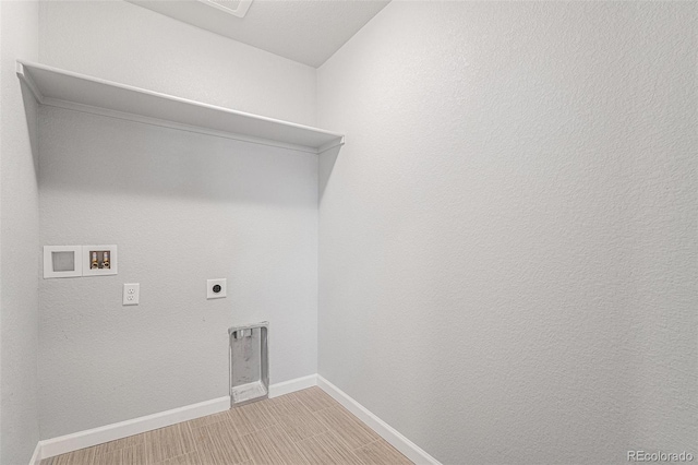 laundry room with electric dryer hookup and hookup for a washing machine