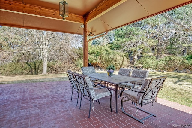 view of patio featuring outdoor dining space