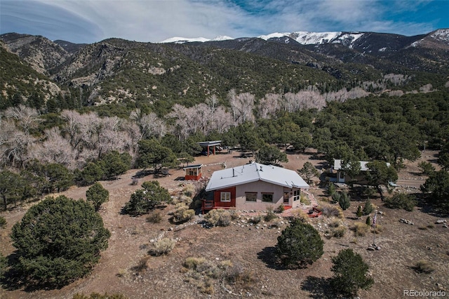 125 Deer Run, Mosca, CO 81146 - aerial overview of property's location featuring a mountain backdrop