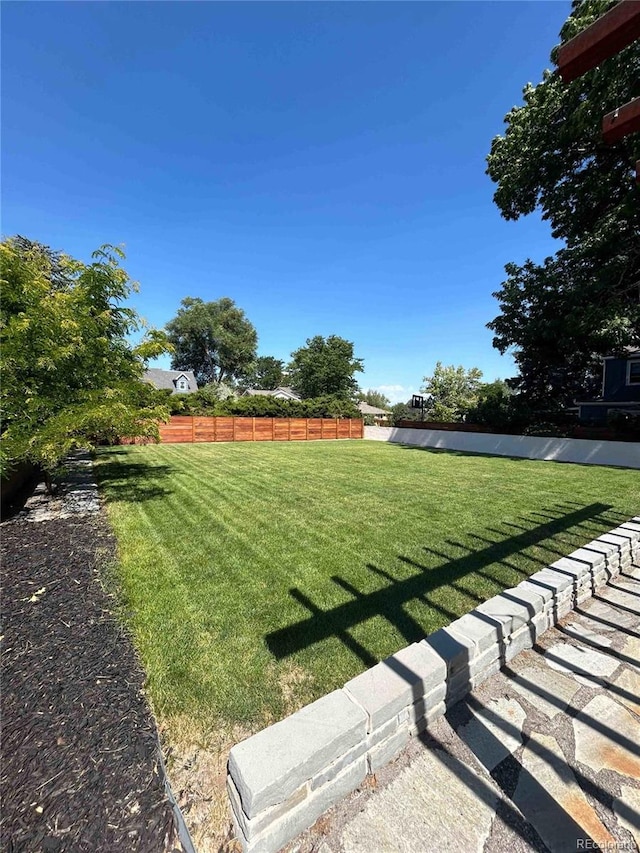 view of yard featuring fence