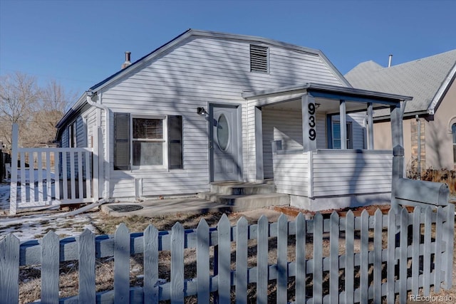 view of bungalow