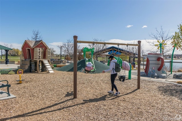 view of community jungle gym