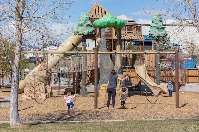 view of community jungle gym