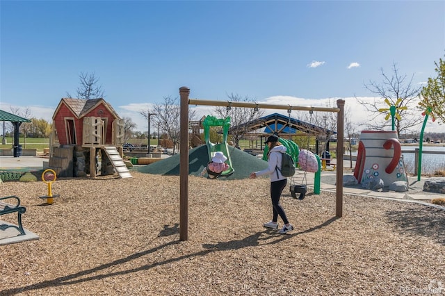 communal playground with a gazebo
