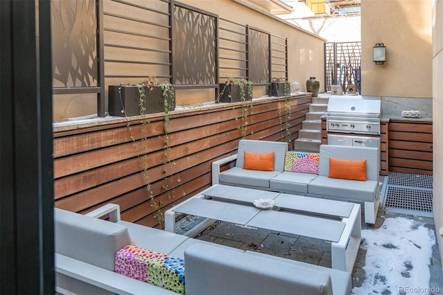 view of patio featuring grilling area