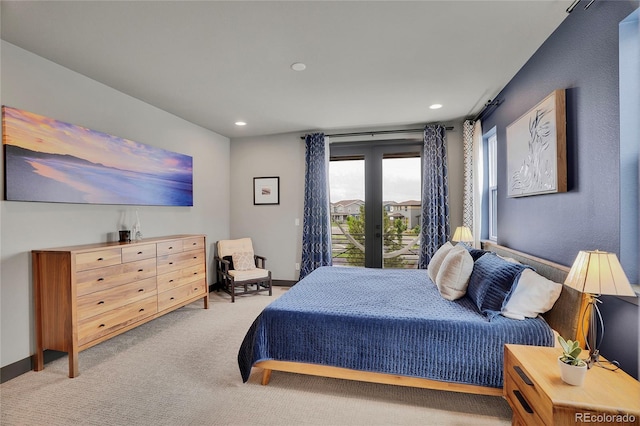 21345 E 59th Dr, Aurora, CO 80019 - carpeted bedroom featuring access to exterior and recessed lighting