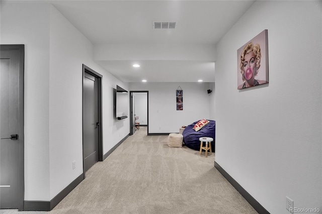 21345 E 59th Dr, Aurora, CO 80019 - hallway featuring light carpet and recessed lighting