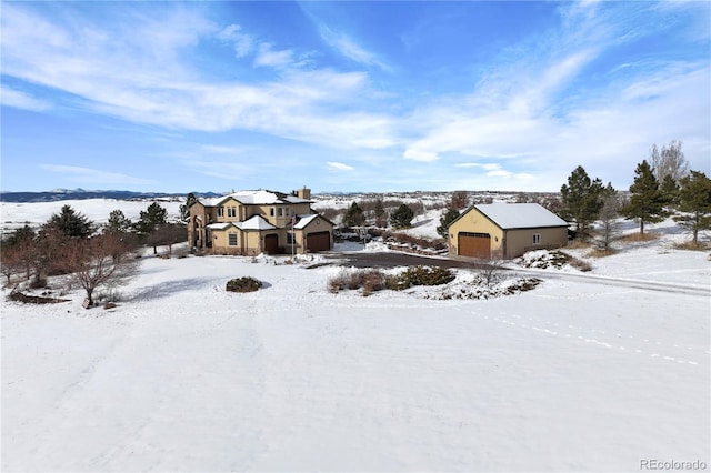 view of snowy aerial view