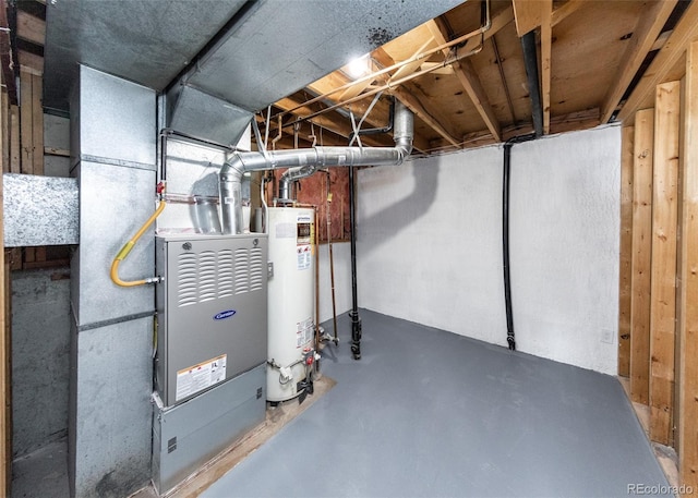 utility room featuring gas water heater