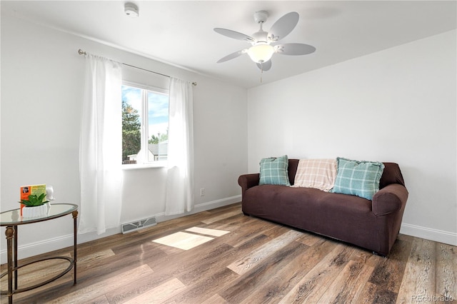 6604 S Dahlia Cir, Centennial, CO 80121 - sitting room featuring wood finished floors and a ceiling fan