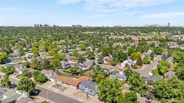 6604 S Dahlia Cir, Centennial, CO 80121 - aerial perspective of suburban area with skyline