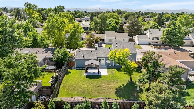 6604 S Dahlia Cir, Centennial, CO 80121 - aerial perspective of suburban area with mountains