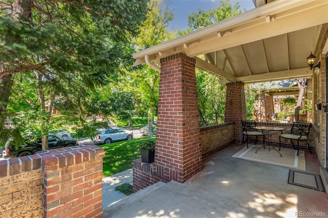 view of patio / terrace with a gazebo