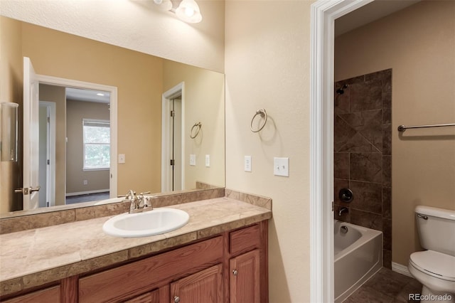 6190 S Oswego St, Englewood, CO 80111 - bathroom with vanity, shower / tub combination, and tile patterned floors